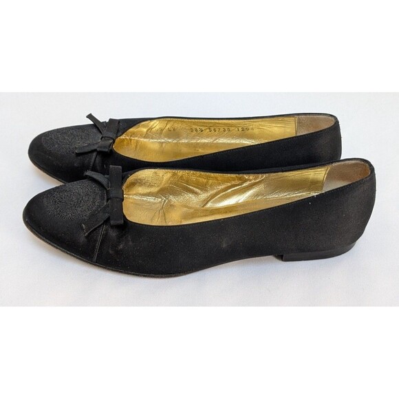 Shoes - Gianni Versace Black Fabric Bow Pumps Made in Italy Women’s Size 38.5 Vintage